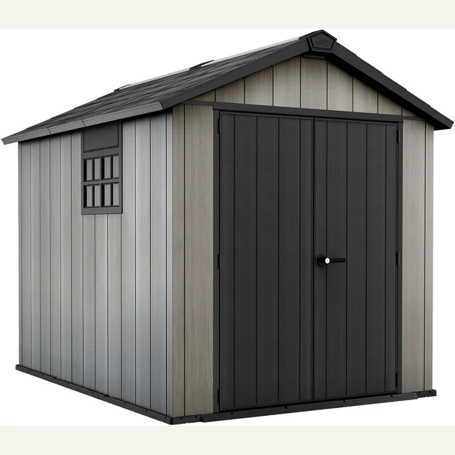 Vue principale de Abri de jardin Keter Oakland 6 m², parois effet bois peignables
