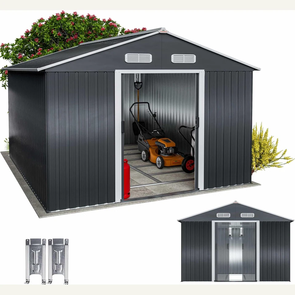 Abri de jardin métal GARDEBRUK XXXL 8 m², fondation incluse : vue principale