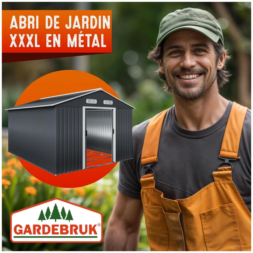 Vue principale de Abri de jardin métal GARDEBRUK XXXL 8 m², fondation incluse