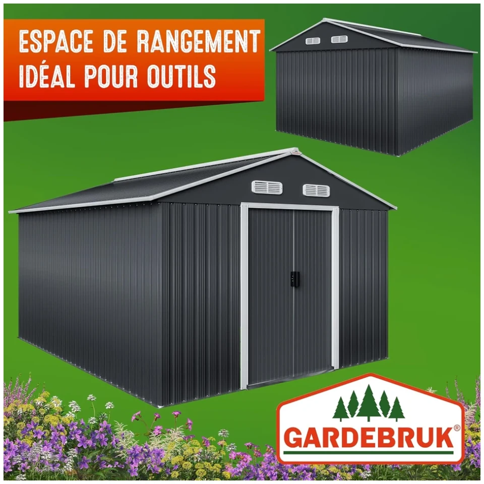 Vue principale de Abri de jardin métal GARDEBRUK XXXL 8 m², fondation incluse