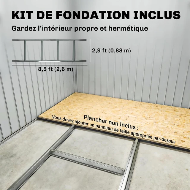 Vue principale de Abri de jardin métal Outsunny XXL 5,4 m², kit fondation inclus