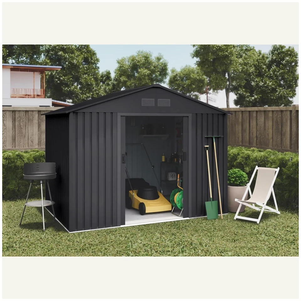 Vue principale de Abri de jardin métal Wasabi 8,08 m², finition anthracite