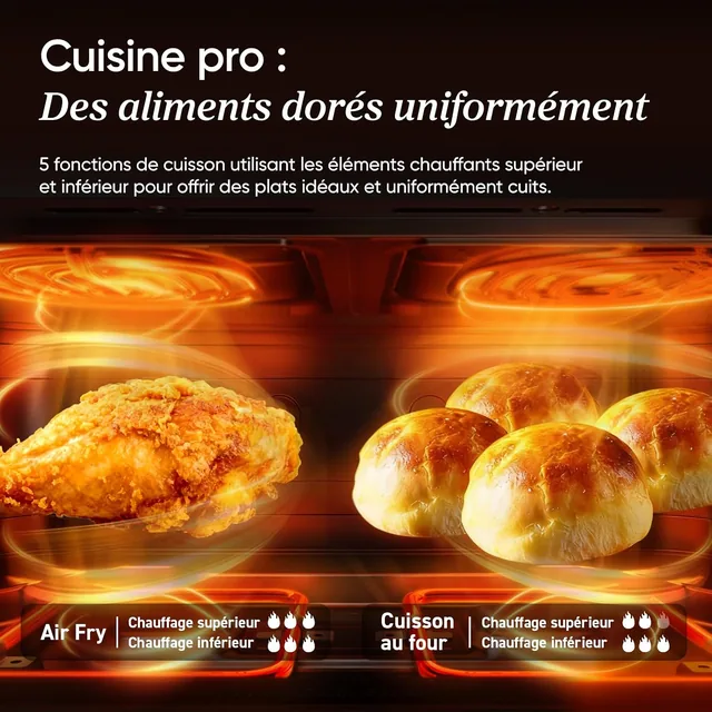 Vue principale de Cosori TwinFry 10 L, Friteuse sans huile double zone modulable