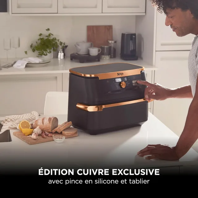 Vue principale de Ninja Foodi FlexDrawer AF500EUCP, Friteuse sans huile 10,4 L à 2 zones