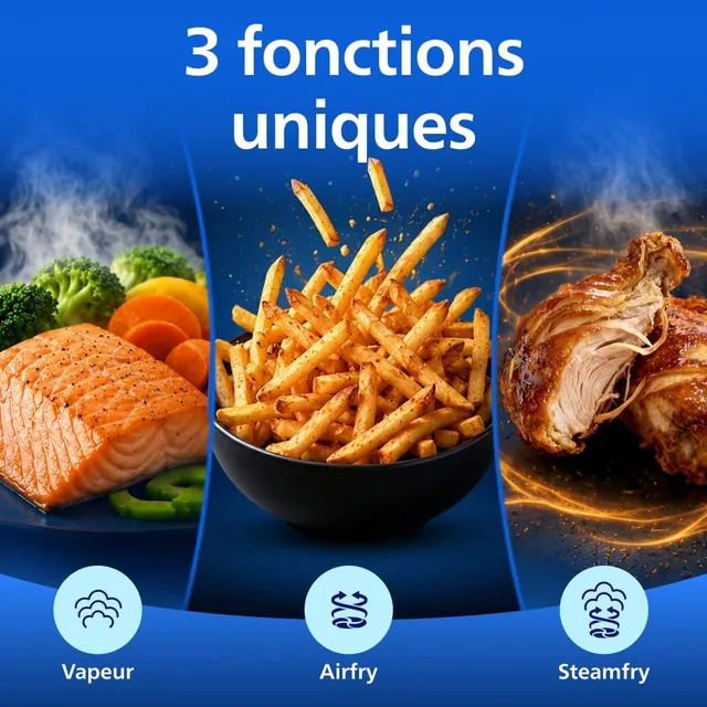 Vue principale de Philips Airfryer Série 5000, Double panier 9 L avec vapeur