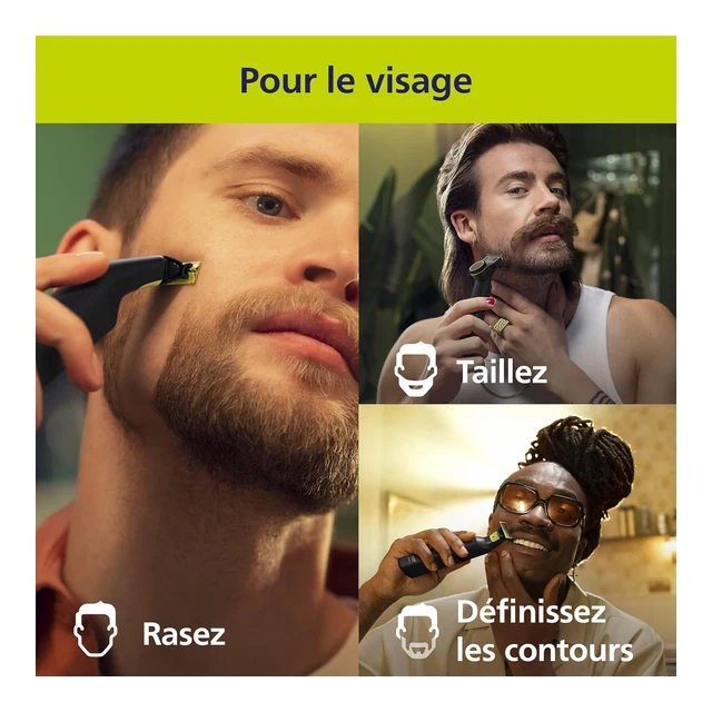 Vue principale de Philips OneBlade Pro 360 QP6552/30, tondeuse visage et corps