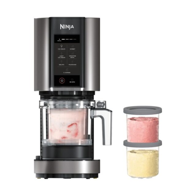 Ninja CREAMi NC302EU – Machine à glaces 7-en-1, 2 pots de 493 ml, gris — vue principale