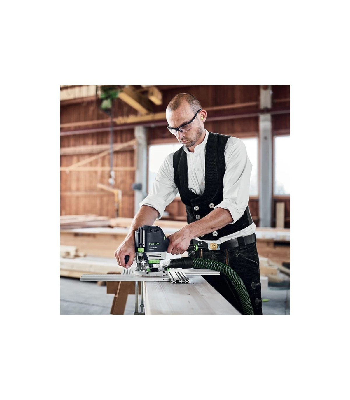 Festool OF 1400 EBQ-Plus 578940 – Défonceuse 1 400 W, course 70 mm, éclairage LED, Systainer — vue 4