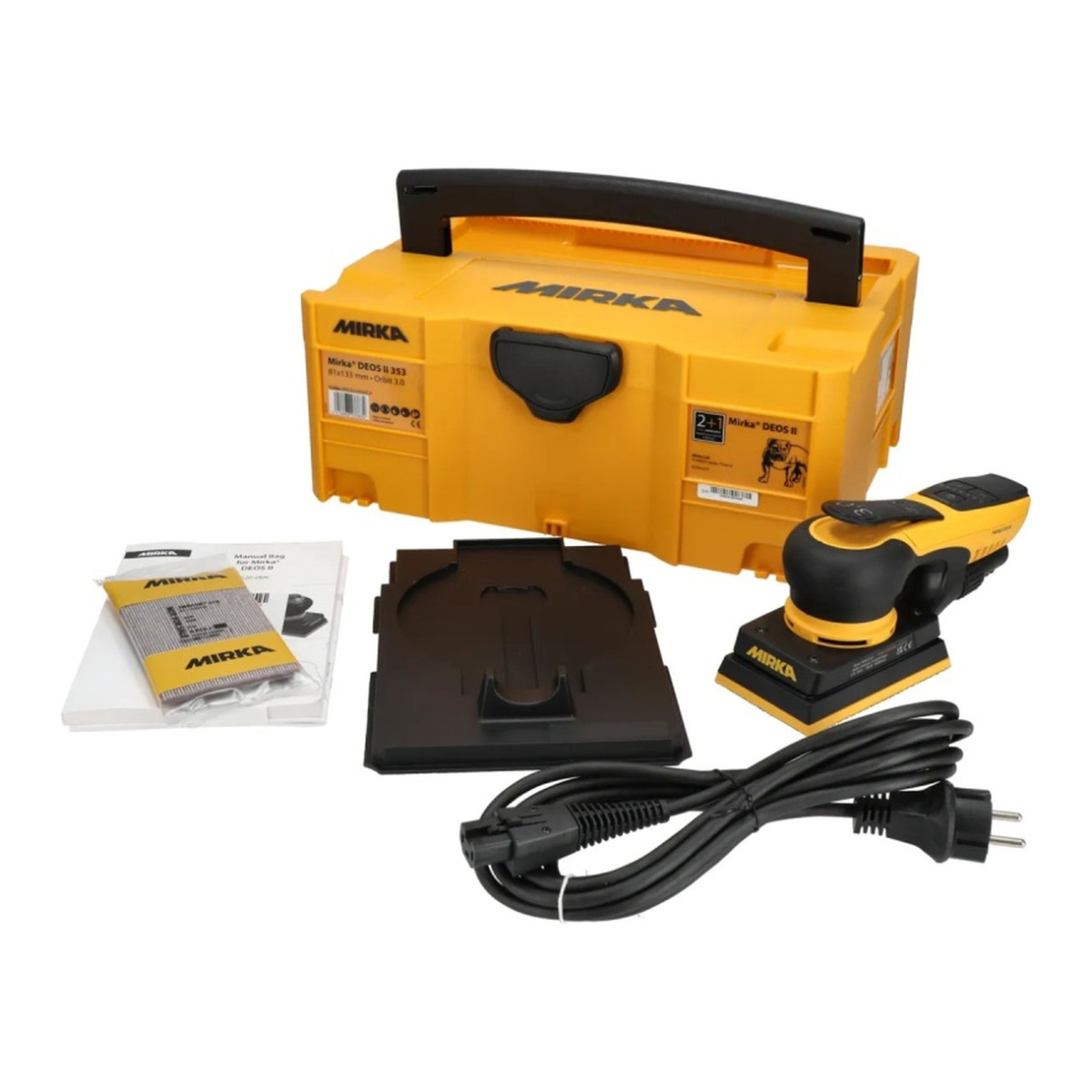 Mirka DEOS II 353CV MID3534044CA – Ponceuse vibrante 81 × 133 mm, course 3 mm, coffret — vue principale