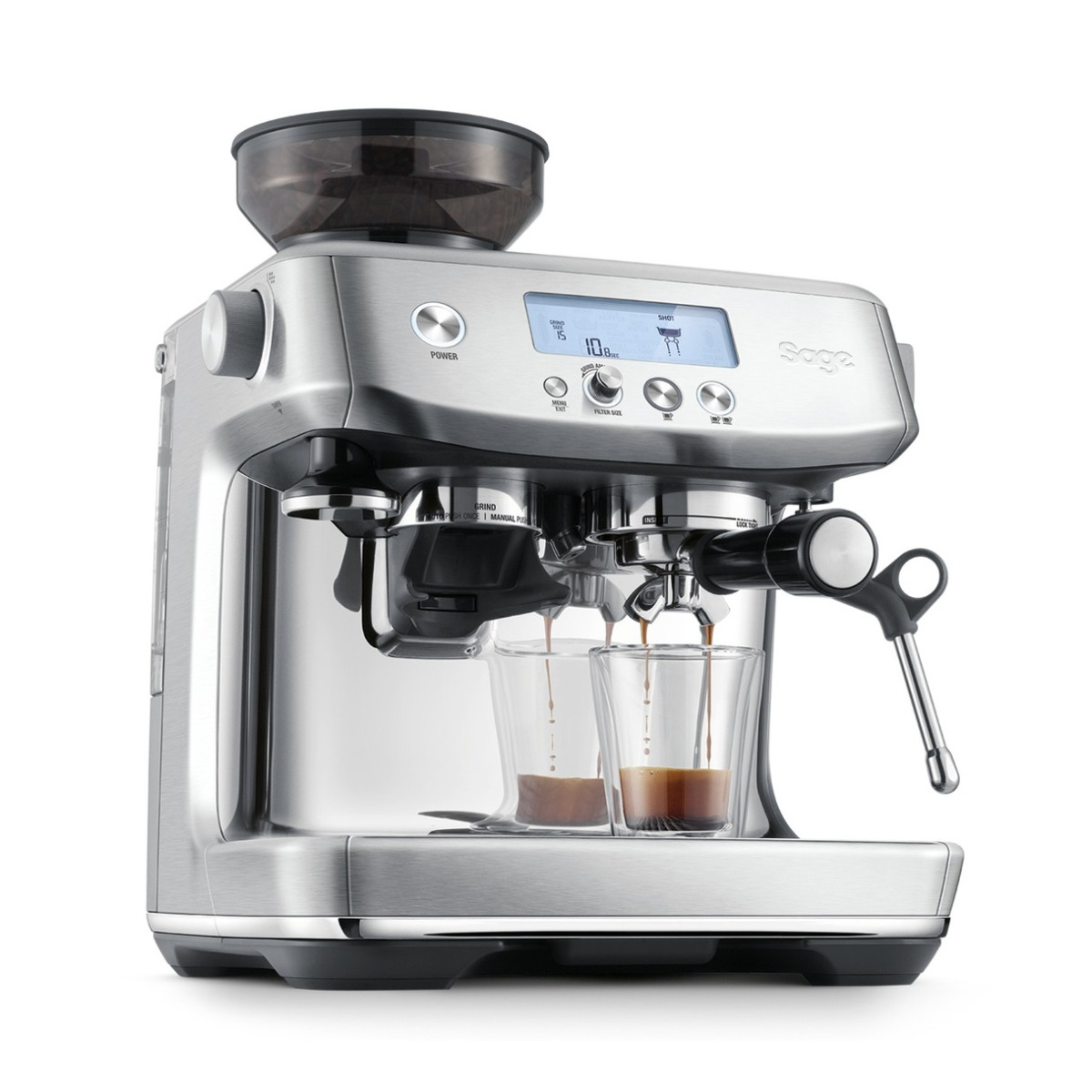 Sage Barista Pro SES878BSS4EEU1 – Machine expresso inox, broyeur Baratza 30 réglages, ThermoJet — vue principale
