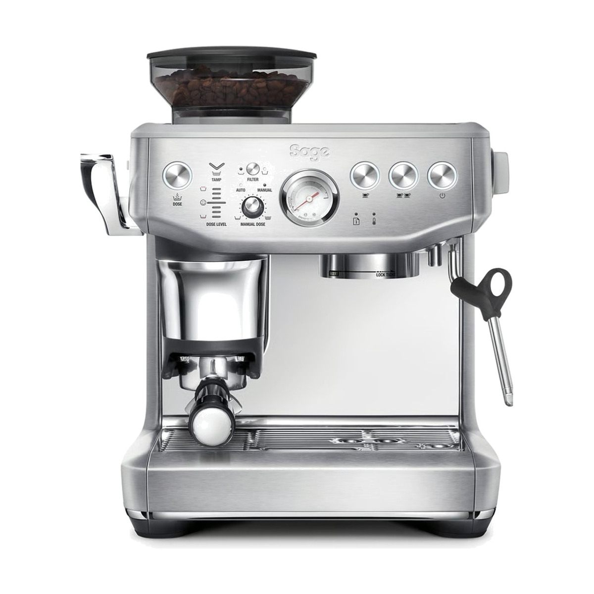 Sage Barista Express Impress SES876BSS4EEU1 – Machine expresso inox, broyeur et tassage assisté — vue principale