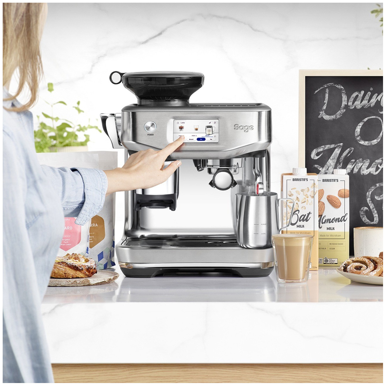 Sage Barista Touch Impress SES881BSS4FEU1 – Machine expresso inox, écran tactile, Auto MilQ — vue 6